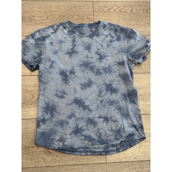 BYLT Shirt Mens Size Large Tee Drop Cut Short Sleeve Crewneck Tie Dye Blue - Picture 1 of 7